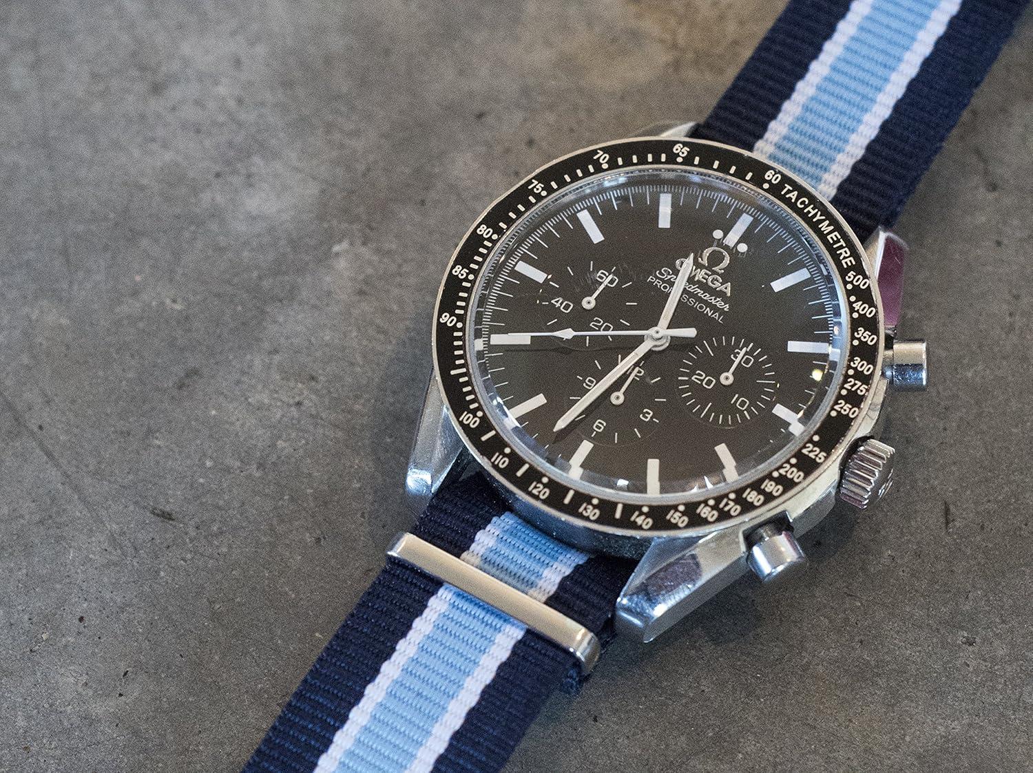 imageBARTON WATCH BANDS  Ballistic Nylon NATO Style Straps  Choice of Color Length ampamp Width 18mm 20mm 22mm or 24mmNavySkyIvory Well Aware