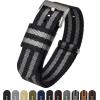 imageBARTON Elite NATO Style Watch Strap  18mm 20mm 22mm or 24mm  Seat Belt Nylon Watch BandsBlack  Grey 