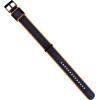imageBARTON Elite NATO Style Watch Strap  18mm 20mm 22mm or 24mm  Seat Belt Nylon Watch BandsDark Blue  Orange Edges  Black PVD