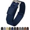 imageBARTON Elite NATO Style Watch Strap  18mm 20mm 22mm or 24mm  Seat Belt Nylon Watch BandsNavy Blue