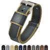 imageBARTON Elite NATO Style Watch Strap  18mm 20mm 22mm or 24mm  Seat Belt Nylon Watch BandsSlate Grey  Tan