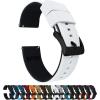 imageBARTON Elite Silicone Watch Bands  Quick Release  Choose Strap Color ampamp Buckle Color Stainless Steel Black PVD or Gunmetal Grey  18mm 20mm 22mm ampamp 24mm Watch StrapsWhite Top  Black Bottom  Black PVD Buckle