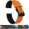 imageBARTON Elite Silicone Watch Bands  Quick Release  Choose Strap Color ampamp Buckle Color Stainless Steel Black PVD or Gunmetal Grey  18mm 20mm 22mm ampamp 24mm Watch StrapsPumpkin Orange Top  Black Bottom  Black PVD Buckle