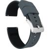 imageBARTON Elite Silicone Watch Bands  Quick Release  Choose Strap Color ampamp Buckle Color Stainless Steel Black PVD or Gunmetal Grey  18mm 20mm 22mm ampamp 24mm Watch StrapsSmoke Grey Top  Black Bottom