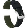 imageBARTON Elite Silicone Watch Bands  Quick Release  Choose Strap Color ampamp Buckle Color Stainless Steel Black PVD or Gunmetal Grey  18mm 20mm 22mm ampamp 24mm Watch StrapsBlack Top  Army Green Bottom