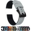 imageBARTON Elite Silicone Watch Bands  Quick Release  Choose Strap Color ampamp Buckle Color Stainless Steel Black PVD or Gunmetal Grey  18mm 20mm 22mm ampamp 24mm Watch StrapsCool Grey Top  Black Bottom  Black PVD Buckle