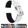 imageBARTON Elite Silicone Watch Bands  Quick Release  Choose Strap Color ampamp Buckle Color Stainless Steel Black PVD or Gunmetal Grey  18mm 20mm 22mm ampamp 24mm Watch StrapsWhite Top  Black Bottom