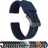 imageBARTON Elite Silicone Watch Bands  Quick Release  Choose Strap Color ampamp Buckle Color Stainless Steel Black PVD or Gunmetal Grey  18mm 20mm 22mm ampamp 24mm Watch StrapsNavy Blue  Gunmetal Grey