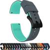 imageBARTON Elite Silicone Watch Bands  Quick Release  Choose Strap Color ampamp Buckle Color Stainless Steel Black PVD or Gunmetal Grey  18mm 20mm 22mm ampamp 24mm Watch StrapsSmoke Grey Top  Mint Green Bottom  Black PVD Buckle