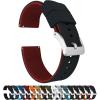 imageBARTON Elite Silicone Watch Bands  Quick Release  Choose Strap Color ampamp Buckle Color Stainless Steel Black PVD or Gunmetal Grey  18mm 20mm 22mm ampamp 24mm Watch StrapsBlack Top  Crimson Red Bottom
