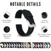 imageBARTON Elite Silicone Watch Bands  Quick Release  Choose Strap Color ampamp Buckle Color Stainless Steel Black PVD or Gunmetal Grey  18mm 20mm 22mm ampamp 24mm Watch StrapsBlack  Black PVD Buckle