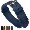imageBARTON Leather NATO Style Watch Straps  Choose Color Length ampamp Width  18mm 20mm 22mm 24mm BandsNavy Blue