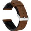 imageBARTON Leather and Rubber Hybrid Straps with Integrated Quick Release Spring Bars  316L Stainless Steel  Choose Color  18mm 20mm ampamp 22mm Watch BandsOak