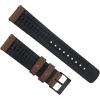 imageBARTON Leather and Rubber Hybrid Straps with Integrated Quick Release Spring Bars  316L Stainless Steel  Choose Color  18mm 20mm ampamp 22mm Watch BandsWalnut  Black Buckle
