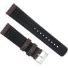 imageBARTON Leather and Rubber Hybrid Straps with Integrated Quick Release Spring Bars  316L Stainless Steel  Choose Color  18mm 20mm ampamp 22mm Watch BandsSmoke