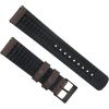 imageBARTON Leather and Rubber Hybrid Straps with Integrated Quick Release Spring Bars  316L Stainless Steel  Choose Color  18mm 20mm ampamp 22mm Watch BandsSmoke  Black Buckle
