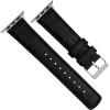 imageBARTON WATCH BANDS  Alligator Grain Leather Watch Bands Compatible with Apple Watch Models  1 2 3 4 5 6 7 8 9 10 SE Ultra ampamp Ultra 2Black  Stainless Hardware