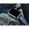 imageBARTON WATCH BANDS  Alligator Grain Leather Watch Bands Compatible with Apple Watch Models  1 2 3 4 5 6 7 8 9 10 SE Ultra ampamp Ultra 2Blue  Stainless Hardware