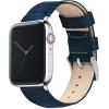 imageBARTON WATCH BANDS  Alligator Grain Leather Watch Bands Compatible with Apple Watch Models  1 2 3 4 5 6 7 8 9 10 SE Ultra ampamp Ultra 2Blue  Stainless Hardware