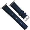 imageBARTON WATCH BANDS  Alligator Grain Leather Watch Bands Compatible with Apple Watch Models  1 2 3 4 5 6 7 8 9 10 SE Ultra ampamp Ultra 2Blue  Stainless Hardware