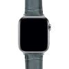 imageBARTON WATCH BANDS  Alligator Grain Leather Watch Bands Compatible with Apple Watch Models  1 2 3 4 5 6 7 8 9 10 SE Ultra ampamp Ultra 2Smoke Grey  Stainless Hardware