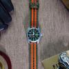 imageBARTON WATCH BANDS  Ballistic Nylon Twopiece NATO Style Straps  Choice of Color ampamp Width 18mm 20mm 22mmArmy Green  Orange