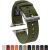 imageBARTON WATCH BANDS  Canvas Watch Bands Compatible with Apple Watch Models  1 2 3 4 5 6 7 8 9 10 SE Ultra ampamp Ultra 2Army Green