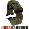 imageBARTON WATCH BANDS  Canvas Watch Bands Compatible with Apple Watch Models  1 2 3 4 5 6 7 8 9 10 SE Ultra ampamp Ultra 2Army Green Black PVD Hardware