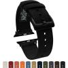 imageBARTON WATCH BANDS  Canvas Watch Bands Compatible with Apple Watch Models  1 2 3 4 5 6 7 8 9 10 SE Ultra ampamp Ultra 2Black Black PVD Hardware