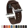imageBARTON WATCH BANDS  Canvas Watch Bands Compatible with Apple Watch Models  1 2 3 4 5 6 7 8 9 10 SE Ultra ampamp Ultra 2Chocolate Brown