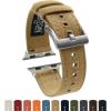 imageBARTON WATCH BANDS  Canvas Watch Bands Compatible with Apple Watch Models  1 2 3 4 5 6 7 8 9 10 SE Ultra ampamp Ultra 2Khaki Tan