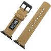 imageBARTON WATCH BANDS  Canvas Watch Bands Compatible with Apple Watch Models  1 2 3 4 5 6 7 8 9 10 SE Ultra ampamp Ultra 2Khaki Tan Black PVD Hardware