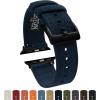 imageBARTON WATCH BANDS  Canvas Watch Bands Compatible with Apple Watch Models  1 2 3 4 5 6 7 8 9 10 SE Ultra ampamp Ultra 2Navy Blue Black PVD Hardware