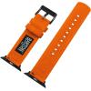 imageBARTON WATCH BANDS  Canvas Watch Bands Compatible with Apple Watch Models  1 2 3 4 5 6 7 8 9 10 SE Ultra ampamp Ultra 2Pumpkin Orange Black PVD Hardware