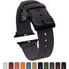 imageBARTON WATCH BANDS  Canvas Watch Bands Compatible with Apple Watch Models  1 2 3 4 5 6 7 8 9 10 SE Ultra ampamp Ultra 2Smoke Grey Black PVD Hardware