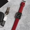 imageBARTON WATCH BANDS  Crimson Red Top Grain Leather Watch Bands Compatible with Apple Watch Models  1 2 3 4 5 6 7 8 9 10 SE Ultra ampamp Ultra 2  42mm44mm45mm49mm