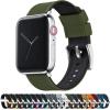 imageBARTON WATCH BANDS  Elite Silicone Watch Bands Compatible with Apple Watch Models  1 2 3 4 5 6 7 8 9 10 SE Ultra ampamp Ultra 2Army Green Top  Black Bottom