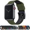 imageBARTON WATCH BANDS  Elite Silicone Watch Bands Compatible with Apple Watch Models  1 2 3 4 5 6 7 8 9 10 SE Ultra ampamp Ultra 2Army Green Top  Black Bottom Black PVD Hardware