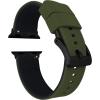 imageBARTON WATCH BANDS  Elite Silicone Watch Bands Compatible with Apple Watch Models  1 2 3 4 5 6 7 8 9 10 SE Ultra ampamp Ultra 2Army Green Top  Black Bottom Black PVD Hardware