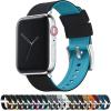 imageBARTON WATCH BANDS  Elite Silicone Watch Bands Compatible with Apple Watch Models  1 2 3 4 5 6 7 8 9 10 SE Ultra ampamp Ultra 2Black Top  Aqua Blue Bottom