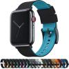 imageBARTON WATCH BANDS  Elite Silicone Watch Bands Compatible with Apple Watch Models  1 2 3 4 5 6 7 8 9 10 SE Ultra ampamp Ultra 2Black Top  Aqua Blue Bottom Black PVD Hardware