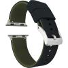 imageBARTON WATCH BANDS  Elite Silicone Watch Bands Compatible with Apple Watch Models  1 2 3 4 5 6 7 8 9 10 SE Ultra ampamp Ultra 2Black Top  Army Green Bottom