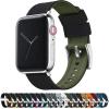 imageBARTON WATCH BANDS  Elite Silicone Watch Bands Compatible with Apple Watch Models  1 2 3 4 5 6 7 8 9 10 SE Ultra ampamp Ultra 2Black Top  Army Green Bottom