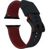 imageBARTON WATCH BANDS  Elite Silicone Watch Bands Compatible with Apple Watch Models  1 2 3 4 5 6 7 8 9 10 SE Ultra ampamp Ultra 2Black Top  Crimson Red Bottom Black PVD Hardware