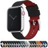 imageBARTON WATCH BANDS  Elite Silicone Watch Bands Compatible with Apple Watch Models  1 2 3 4 5 6 7 8 9 10 SE Ultra ampamp Ultra 2Black Top  Crimson Red Bottom