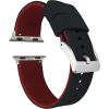 imageBARTON WATCH BANDS  Elite Silicone Watch Bands Compatible with Apple Watch Models  1 2 3 4 5 6 7 8 9 10 SE Ultra ampamp Ultra 2Black Top  Crimson Red Bottom