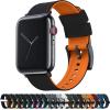 imageBARTON WATCH BANDS  Elite Silicone Watch Bands Compatible with Apple Watch Models  1 2 3 4 5 6 7 8 9 10 SE Ultra ampamp Ultra 2Black Top  Pumpkin Orange Bottom Black PVD Hardware