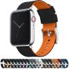 imageBARTON WATCH BANDS  Elite Silicone Watch Bands Compatible with Apple Watch Models  1 2 3 4 5 6 7 8 9 10 SE Ultra ampamp Ultra 2Black Top  Pumpkin Orange Bottom
