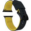 imageBARTON WATCH BANDS  Elite Silicone Watch Bands Compatible with Apple Watch Models  1 2 3 4 5 6 7 8 9 10 SE Ultra ampamp Ultra 2Black Top  Yellow Bottom Black PVD Hardware