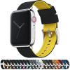 imageBARTON WATCH BANDS  Elite Silicone Watch Bands Compatible with Apple Watch Models  1 2 3 4 5 6 7 8 9 10 SE Ultra ampamp Ultra 2Black Top  Yellow Bottom